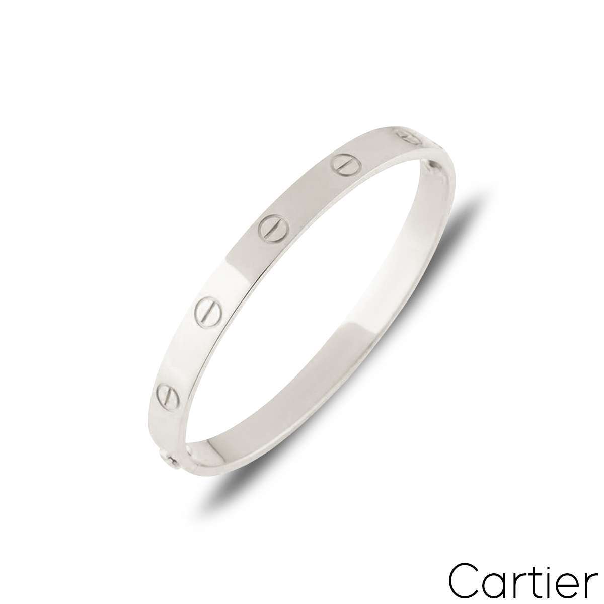 Cartier White Gold Love Bracelet Size 17 B6035417